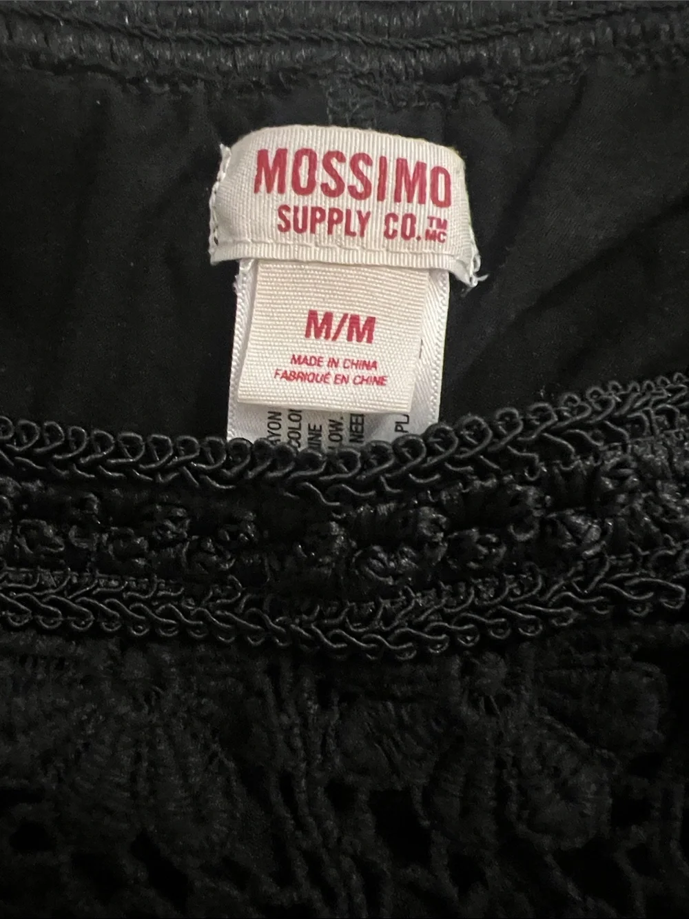 Mossimo Supply Co. black crochet